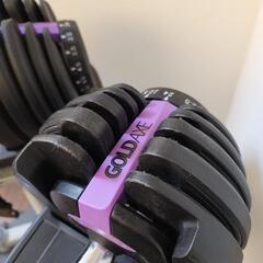 可変式ダンベル　24キロの2個セット、スタンド付