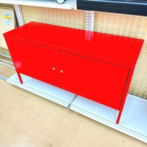 IKEA イケア スチールキャビネット 赤 レッド 鍵付き｜Yahoo