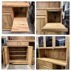 【超美品‼️】定価12万♪ 現行モデル 大川家具(隈木工所) 120cm幅キッチンボード 食器棚 収納家具 木目調ナチュラル♪