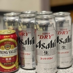 アサヒスーパードライ6缶とスプリングバレー1缶