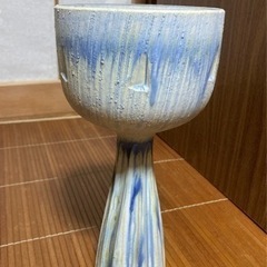 涼しげ　水色　花器　花瓶