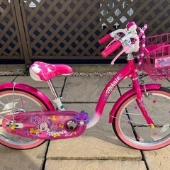 18インチ　ミニーマウス　子供用自転車【洗車済】