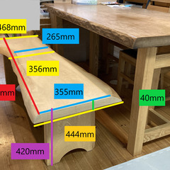 無垢ダイニングベンチ（セン）幅140ｃｍ　1枚板　ベンチのみ　テ...