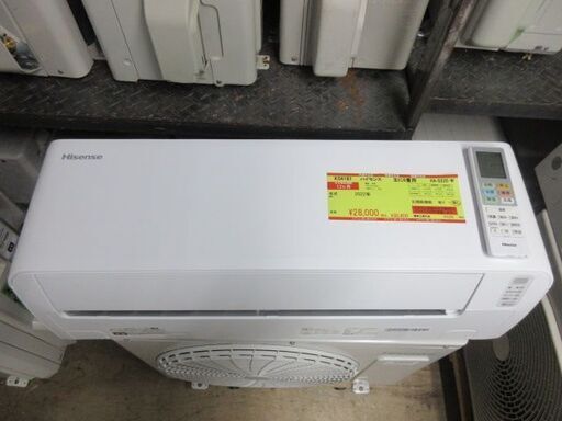 K04181　ハイセンス　中古エアコン　主に6畳用　冷房能力　2.2KW ／ 暖房能力　2.2KW