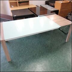 ニトリ/NITORI 伸縮式ダイニングテーブル ダヴィンチ ガラス天板 札幌