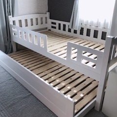2段ベッド ホワイト 収納式ベッド ツインベッド 二段ベッド