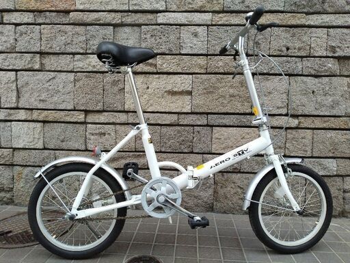 新古品(美品）本日引取り歓迎　AERO STV折りたたみ自転車　16インチ　シングル　ノーパンクタイヤ