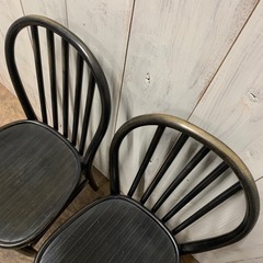 4/25終 サザビーズ ダイニングセット イス2脚 モダン アンティーク調 テーブル チェア 菊E