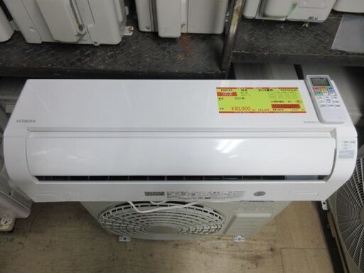 K04197　日立　中古エアコン　主に6畳用　冷房能力　2.2KW ／ 暖房能力　2.2KW
