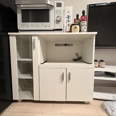【美品】食器棚 レンジボード ホワイト