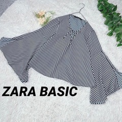 【美品】ZARA BASIC ストライプ　トップス シャツブラウス