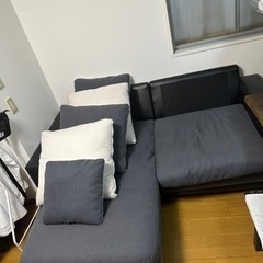 ニトリ　布張りカウチソファ(Sタイプキングダム3KD)