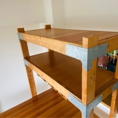 お渡し10月⭐︎ワインラック付き　作業台　テーブル　ワークテーブル
