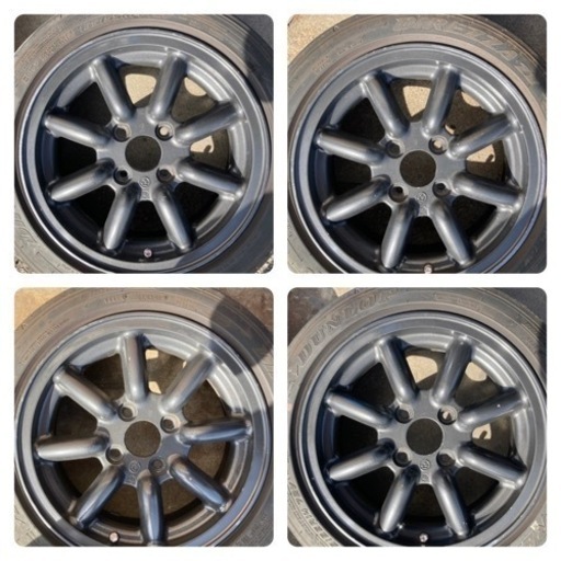 ワタナベ PCD100 14インチ 6J +40 4本 165/55R14 タイヤセット☆中古 ...