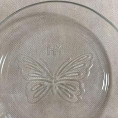 森英恵、ガラス皿、蝶　2枚セット　ハナエモリ　昭和レトロ