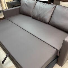 【傷汚れあり】ニトリ　3人用ソファベッド( Nシールド ノアーク2S DBR) ニトリ 傷・汚れに強い合成皮革 3人用ソファベッド( Nシールド ノアーク2