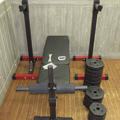 ss4969　ベンチトレーニングセット　スタンド　ベンチ　バーベル　バーベルスタンド　ベンチプレスラック　分離型　筋トレ　40kg　重さ調整可　筋力トレーニング　グロング　GronG ss4969 ベンチトレーニングセット スタンド ベンチ バーベル バーベル