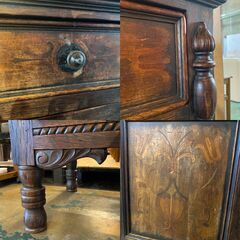 英国クラシック様式 アンティークチェスト  キャビネット サイドボード 鍵付き ●E024W009