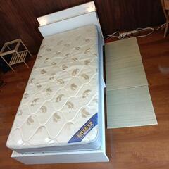 オシャレなシングルベッド マットレス&引き出し付き