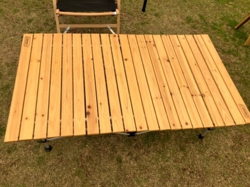 廃盤商品 コールマン ナチュラルウッドロールテーブル 125センチ 廃盤