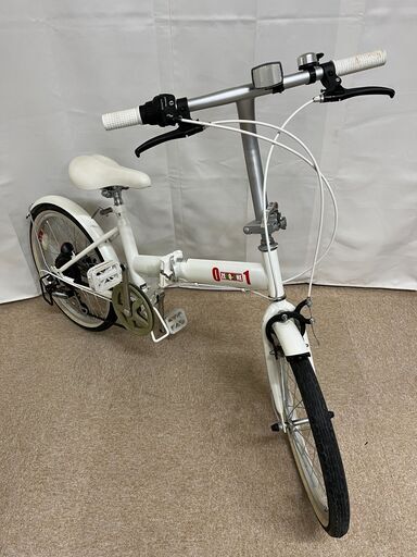 【北見市発】ZERO-ONE 折りたたみ自転車 CW61105548 6段ギア 20インチ ホワイト (E1532arawY)