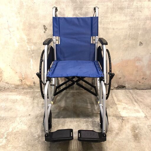 ✨期間限定・特別価格✨折り畳み式車椅子 介助用椅子 高齢者 中古車いす 介護 ブルー