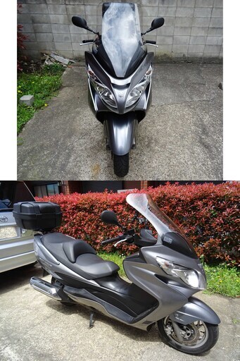 スカイウェイブ 250 CJ44A ETC付 GIVIキャリア/47Lリアボックス装着