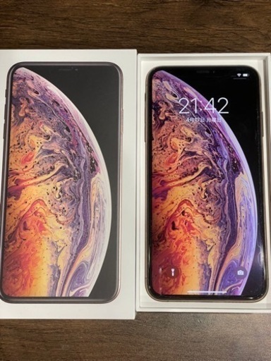 iPhoneXs 256GBゴールド+新品EarPods,新品ケーブル&アダプタ