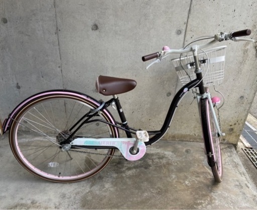 【受け取り限定】Coco Cafe 子供用自転車 ピンク　ブラウン　18インチ 幼児用自転車 ピンクとブラウン 受け取り限定】Coco Cafe 子供用