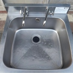 業務用 azuma 一層シンク 一槽シンク 二口 蛇口付き 幅600×奥