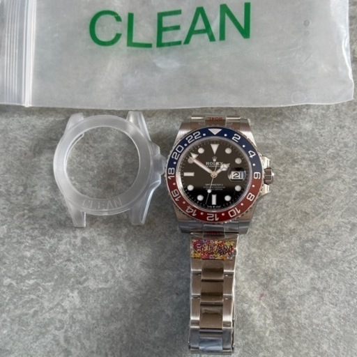 clean製 自動巻時計 赤青ペプシオイスター