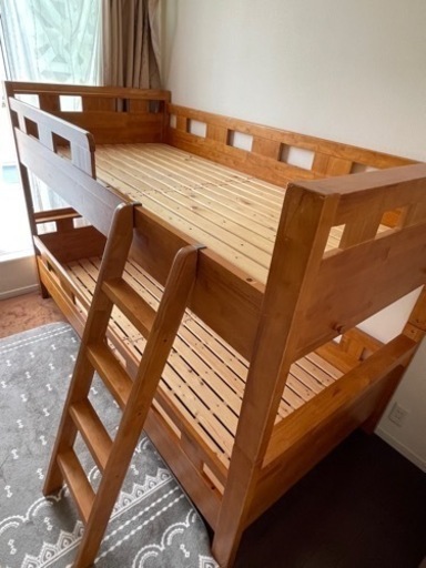 決まりました。2段ベッド　木製