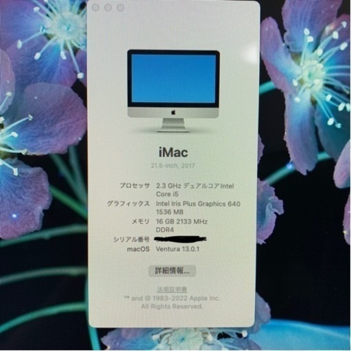 iMac 2017 21inch4K メモリ16GB 1TB Office付き