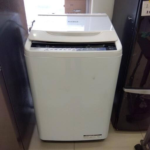 HJ476【中古】HITACHI 全自動電気洗濯機 BW-V80A形 8kg 2017年製