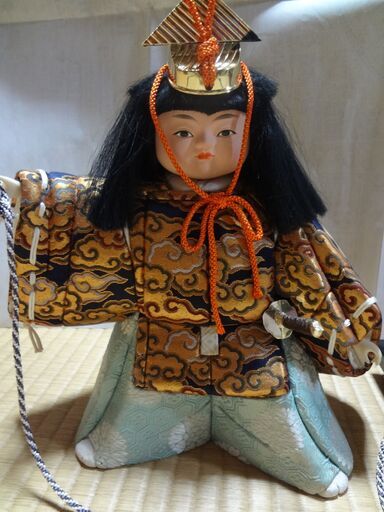 【ネット決済・配送可】五月人形　木目込み人形　兜車付き　高級品