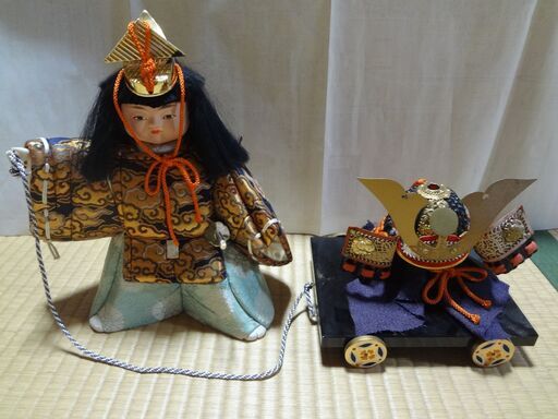 その他 五月人形 木目込み人形 兜車付き 高級品