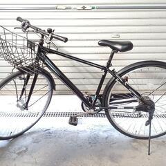 自転車中古　クロスバイク　Fermata　外装6段変速　オートライト　カゴ鍵付き　タイヤ27インチ　カラーブラック