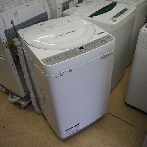 2018年製 動作品 1カ月保証 シャープ 全自動洗濯機 配達設置対応(有料) 6.0kg ES-GE6B