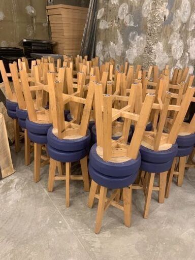 渋谷区 手渡し希望】marukatsu 丸椅子 業務用 4脚セット BAR 居酒屋 