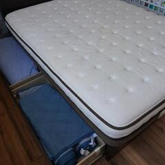 ニトリ　ダブルベッド　グラン　二層ポケットコイルマットレス付