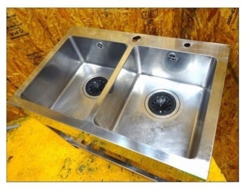 940-0) 業務用 ステンレス 2槽シンク W900D600H800 品 二槽 2層 流し台