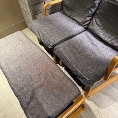 無印 リビングでもダイニングでもつかえるソファチェア2個 ベンチ