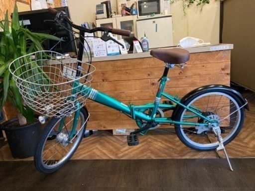 前後タイヤ・後輪チューブ新品！】6段変速 20インチミニベロ モスグリーン