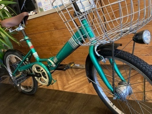 前後タイヤ・後輪チューブ新品！】6段変速 20インチミニベロ モスグリーン