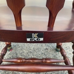 かしわ ひじ掛け付き ダイニングチェア   ハイバック