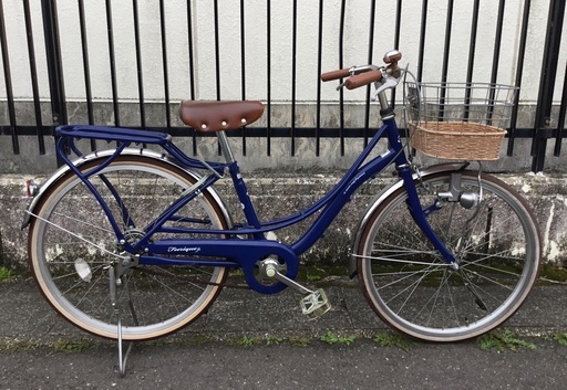 ＜整備・良品＞フェリーク・ジュニア22インチ自転車・ネイビー LEDライト、鍵付き・お掃除でピカピカ♪