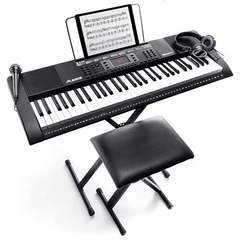 電子ピアノ(54鍵盤)ピアノ椅子、スタンド付き