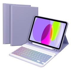 iPad 第10世代 キーボード ケース7色バックライト付きワイ...
