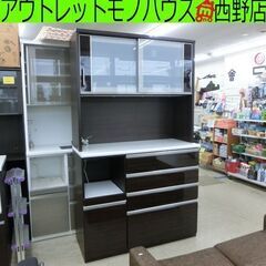 レンジボード 幅120cm 大型 ニトリ ポスティア 大容量 茶...