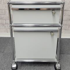USM/ハラーシステム■ロールボーイ デスクワゴン キャビネット 2段 鍵付き 